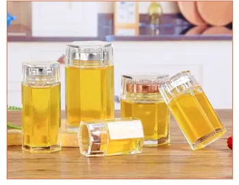 10vnt 80/120/150/180/280ml stiklo butelio saugojimo indeliai su dangteliu didelės talpos, medus, saldainiai jar virtuvės laikymo taros stiklainiu