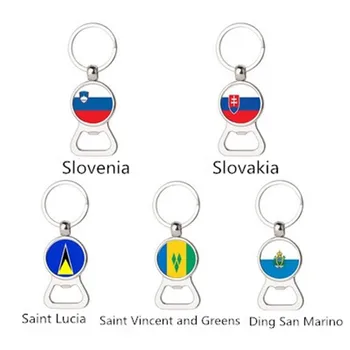 Karšto Sent Lusija į San Mariną Sent Vinsentas ir Grenadinai Slovakijos ir Slovėnijos Vėliavos Keychain Metalo Alaus Atidarytuvas