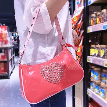 Moterų pečių krepšiai, Retro Aligatorius Modelis Moterų rankinės rožinė deimantų pu rankinės vakare maišelį, Atsitiktinis, Kietas šalis maišelį Bolsas