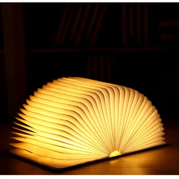 Nešiojamų 3D LED Knygą Šviesos Kūrybos Knyga Lempos Naktį Šviesos, Sulankstomas Stalas Stalo Lempa USB Įkrovimą, Namų Dekoravimo, Dovanų Draugams