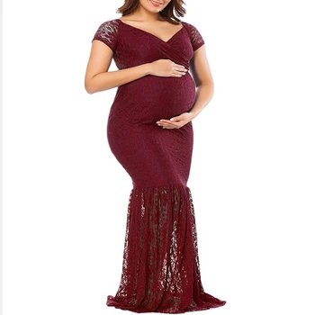 2018 Nėščios Mamos Suknelę Motinystės Fotografija Rekvizitai Moterų Nėštumo Drabužiai Nėrinių Suknelė Nėščioms Fotosesiją Lady Drabužiai