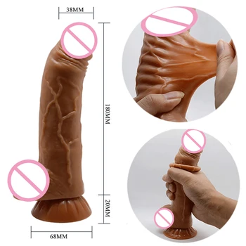Skystu Silikonu Didelis Vibratorių Moterų Masturbacija Oda Atrodo Realistiškas Penis Sekso Žaislai G Spot Stimulas Suaugusiųjų Dildo Švelnus Penis
