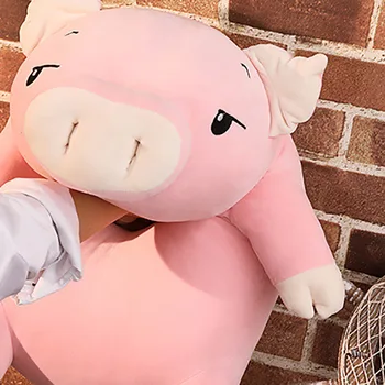 Plonas Kiaulių Įdaryti Lėlės Guli Pliušinis Piggy Žaislas Balta/Rožinė Gyvūnų Minkštas Plushie 60cm Šilčiau Antklodė Vaikai Paguodos Dovana
