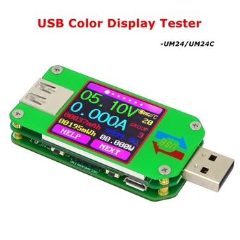 RD UM24C UM24 USB 2.0 Spalvotas LCD Ekranas Testeris Įtampos Srovės Maitinimo Temp Matuoklis