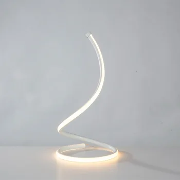 110v, 220v, Šiuolaikinio Meno Apdailos Spiralės LED Stalo Lempos Kambarį Miegamojo Apšvietimas, staliukas, Lempa Paprasta Akimi Skaityti