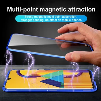 Samsung Galaxy A21S Atveju Magnetinio Adsorbcijos Dvipusis Grūdinto Stiklo Dangtis Atveju 