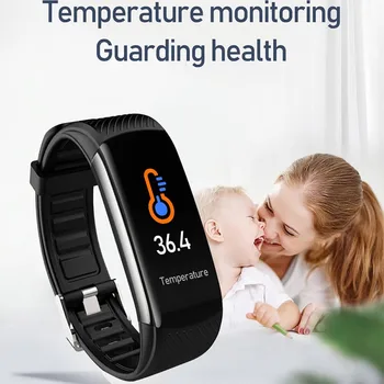 C6T Kūno Temperatūra Smart Apyrankę Žiūrėti Vandeniui Širdies ritmo Monitorius Smartband Apyrankė Sporto ir Sveikatos Sekimo Smartwatch