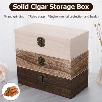 Apversti Medžio Masyvo Cigarų Dėžutė Dovanų Dėžutė Stačiakampio Formos Ir Cigarų Laikymo Dėžutė Medinė Pakavimo Talpinimo Rankų Darbo Atveju Dėžutė Cigarų Priedai