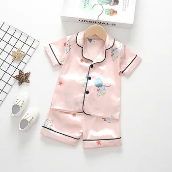 (6M-3T) Vaikų trumparankoviai namų drabužių pelės spausdinti kūdikių pižama viršūnes + trumpas kostiumai vaikams, Vaikiška patogus vasarą S4