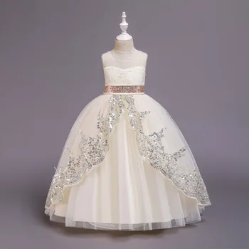 Aukštos kokybės Vestuvių paaugliams China Nėrinių princesė suknelė mergina elegantiškas birthday party dress mergina suknelė Pirmoji komunija 4-14y