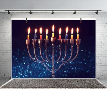 Hashanah Fotografijos Fonas Debra Laimingas Atostogų Šalis Hanukkah Dreidel Nuotrauka Fone Menorah Apdailos Chanuka Reklama