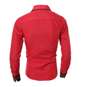 5 spalvos M-XXL 2016 mados dizaino ilgas rankovėmis marškinėliai vyrams naujiena kratinys vyras slim fit atsitiktinis viršūnes drabužius lašas laivybos