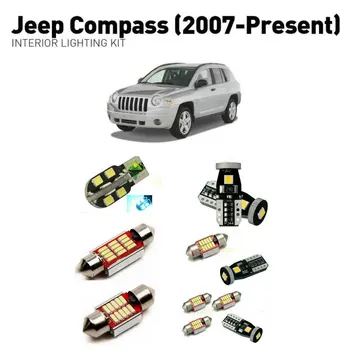 Led vidaus apšvietimas Jeep compass 2007+ 6vnt Led Žibintai, Automobilių apšvietimo komplektas, automobilių lemputės Canbus