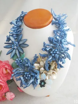 Nemokamas Pristatymas !!! W-4810 Vestuvių Papuošalai Mėlyna Korpuso Gėlių Karoliai Naujas Dizainas