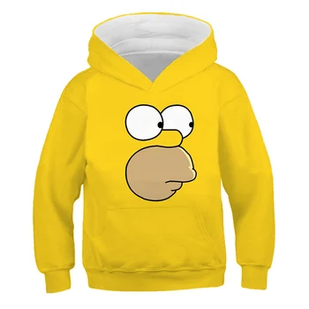 Simpson animacinių filmų Hoodies Mados berniukai hoodies Mergina 3D Palaidinukė ilgomis Rankovėmis Vaikų 2020 M. Rudenį Berniukai poliesteris Susagstomi megztiniai