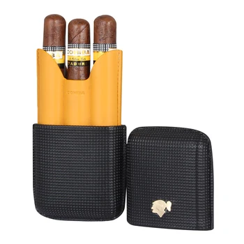 COHIBA Kelionės Odos Cigarų Atveju Humidoras 3 Vamzdžių Laikiklis Kišenėje Humidoras Lange Lauko Cigarų Atveju, Mini Cigarų Priedų