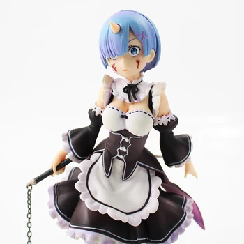 21cm Anime Re:Gyvenimas kitame pasaulyje nuo nulio Rem Tarnautojas Mergina Ver 1/7 Masto Tapybos Paveikslas PVC Modelis Kolekcines Žaislas, Lėlė