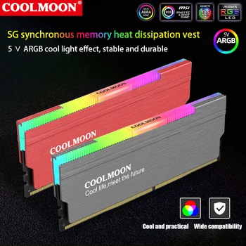 Coolmoon RAM Heatsink ARGB, Atminties Radiatorius, RGB, 5V 3Pin M/B SYNC
