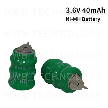 10VNT/daug Originalių Naujus KX 3,6 V 40mAh Ni-MH Mygtuką Ląstelių Baterija Ni-MH Akumuliatoriai Su Kaiščiais Nemokamas Pristatymas