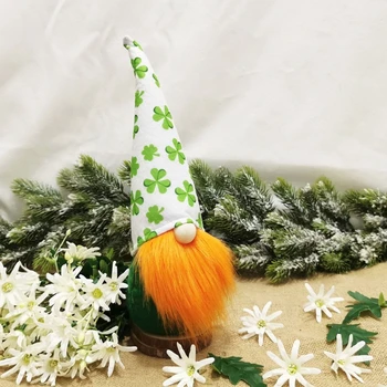Airijos Festiva Dieną Gnome Leprechaun Shamrock Rankų Darbo Švedų Tomte Pliušinis Lėlės