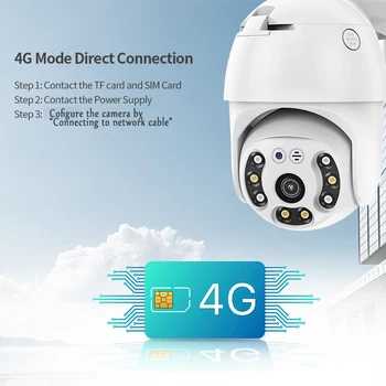 SECTEC 4G Kamera, WIFI, 2MP 1080P PTZ Kamera Dome Belaidžio ryšio GSM SIM Kortelė IP Kamera, Apsaugos Lauko CCTV P2P ir SPINDULIŲ Naktinio Matymo 30M