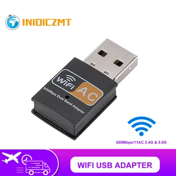INIOICZMT usb wifi adapter dual band 600mbps 2.4 G 5G HZ wireless pc adapterio 802.11 ac wifi imtuvas transmiter palaiko windows
