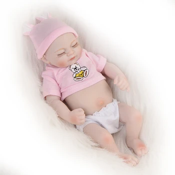 Gyvas Gyvas Mergina Boneca Kūdikių Lėlės Visą Silikono Vinilo 11 Colių Atgimsta Naujagimis Baby Doll Užsimerkus Vaikams Gimtadienio Dovana