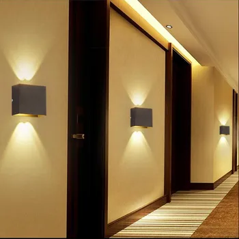 COB LED vidinis Apšvietimas Sienos Lempos Modernių Namų Apšvietimo Apdaila Sconce Aliuminio Lempa 6W 85-265V Vonia Koridoriaus