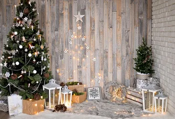 Vinilo Kalėdos Šalis Dekoro Nuotraukų Fone Medinių Sienų Spausdinti Kalėdų Eglutė Fotografijos Backdrops