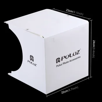 PULUZ 20*20cm 8 Mini Kabrioleto Studija Difuzinis Soft Box Švieslentę Su LED Šviesos Juoda Balta Fotografija Fono Foto Studija dėžutę