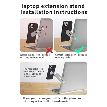Lankstymo Trauktis Ekrano Pusėje Laikiklis Aliuminio Magnetas Telefono Laikiklis, Ekrano Plėtra Laikiklis Tablet PC Nešiojamas Stebėti
