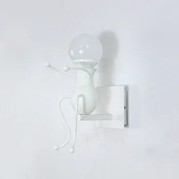 Šiuolaikinės Kaustytomis Metalinės Sienos Šviesos Žmogaus Figūrą Mini Sienos Lempa Kambarį Lovos Pusėje Laiptų Virtuvės Šviestuvai LED Lemputė E27