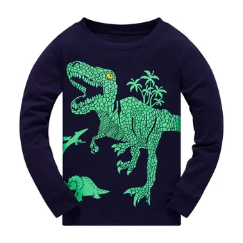 Kūdikių Žiemos Drabužių Berniuko, Vaikams, Cartoon Dinozaurų marškinėliai Topai+ Kelnės Pižama Sleepwear Komplektus Nustatyti Kietas Išlaikyti Šiltas