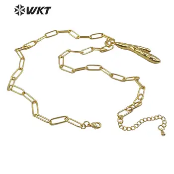 WT-N1222 didmeninė Nereguliarus perlų vėrinį gėlavandenių perlų su pilna aukso artimųjų, su aukso Electroplated nuorodą grandinės karoliai