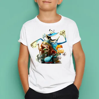 Berniukų/Mergaičių Rayman Legends Mados Trumpas Rankovės Marškinėliai Active Vaikų 
