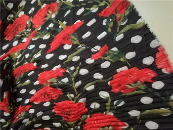 DG 1 VNT spausdintos kelių sluoksnių Šifono audinio suknelė, sijonas grūsti audinio (klostuotas 0,5 m)