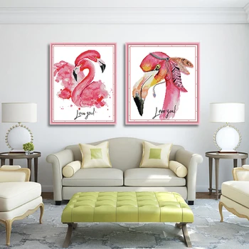 GG Flamingo Šokių Kryželiu Rinkinys Rankų darbo Amatų Rankdarbiams Siuvinėjimo Rinkinys Spausdinti Dizainas JoySunday Kryželiu Namų Dekoro
