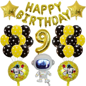 39Pcs Kosmoso Šalies Astronautu Balionai Raketų Folija Balionai Galaxy Temą Šalis Berniukas Vaikams Gimtadienio Dekoro Džiaugtis Globals