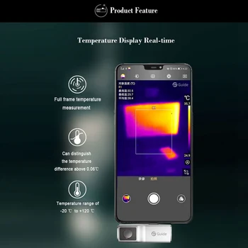 MobIR Oro Terminio Vaizdo Kameros, Stabdžių-peep Temperatūros Nustatymo Terminio Vaizdavimo Kameros Smartfon Tipas-C Android / IOS