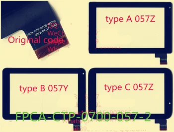 Juoda 7 Colių 3Q Qoo! q-pad QS0730C tablet pc capacitive jutiklinis ekranas stiklas, skaitmeninis keitiklis skydas P/N FPCA-CTP-0700-057-2