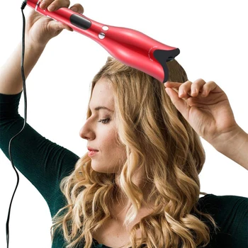 Belaidžiu Automatinė Hair Curler Auto Sukasi Garbanoti LED Ekranas su Temperatūros Garbanos Ar Bangos Plaukų Formavimo USB Įkrauti