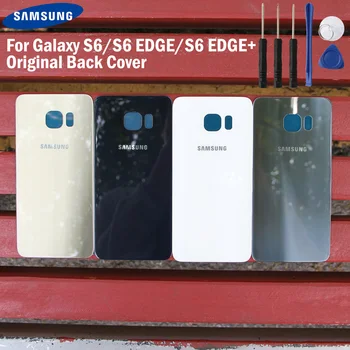 Originalus Samsung Atgal Baterijos dangtelis Galinis Stiklas Case For Samsung Galaxy S6 G9200 G920f S6 Krašto G9250 G925F S6 Krašto Plius Edge+