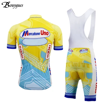 Nauja Vasaros Retro dviračių džersis nustatyti geltona ropa ciclismo hombre Aukščiausios kokybės dviračių drabužių gelio padas MTB jersey Mercatone UNO