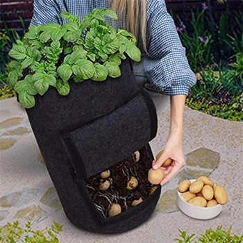 Bulvių Sodinimo Maišelį Augalų Augimo Vazonas Šiltnamio efektą sukeliančių Auginimo Krepšys, Drėkinantis Sodo Vertikalus Sodas Darželio gėlių Vazonas