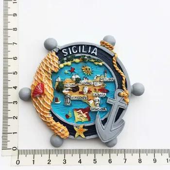 Italija, šaldytuvo magnetų italijos Sicilijos Otranto turistų suvenyrų dekoratyvinių menų magnetinio šaldytuvas lipdukai kelionės dekoro dovanos