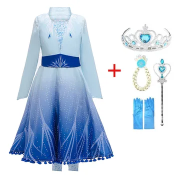 2020 Merginos anna elsa suknelės naujas sniego karalienės kostiumai vaikams cosplay suknelė princesė disfraz Fantasia infantil menina congelados