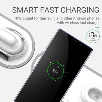 Hoco 3 1. greitas belaidis kroviklis 5W 7.5 W 10W iphone samsung ausines žiūrėti QI įkroviklis desktop dock wireless charging pad