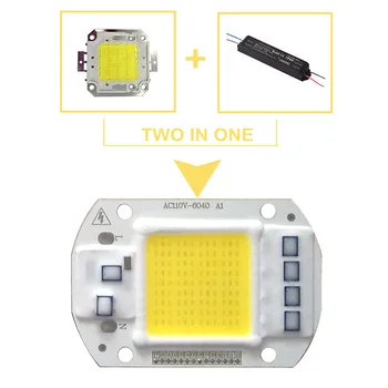 5VNT/DAUG LED, COB (Chip Lempa 20W 30W 50W AC110V IP65 Smart IC Tinka PASIDARYK pats Prožektorius Streetlight Šaltai Baltos WarmWhite
