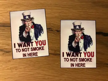 Ne Rūkyti Lipdukas nerūkantiems JAV Dėdė Sam Derliaus Baras, Garažas V8 # 405