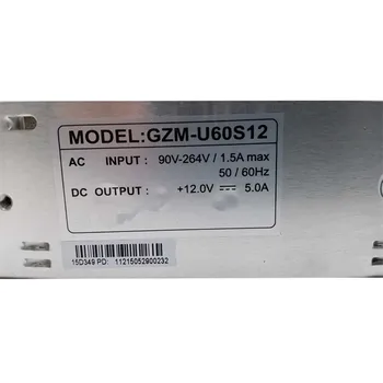 Už GZM-U60S12 AC100-240V DC12V 5A 60W Stebėti impulsinis Maitinimo šaltinis 160X98X40mm